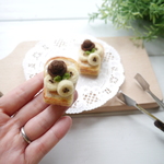 【完成品】[羊毛フェルトのパン屋さん]　こんがりチョコアイスバナナトースト