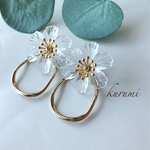 クリアフラワー✺ピアス＆イヤリング
