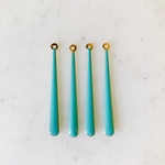 Blue Enameled Long Drop Pendant Tops
