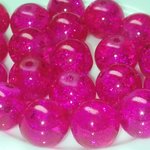 再販☆45.かき氷ビーズ10㎜20個♪　ピンクカラー（濃桃色）