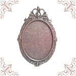 ロココ調ブローチ＆ペンダントチャーム台2個セット　40×30mmカメオ用