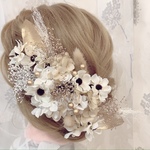 再販✨アネモネ✨ヘッドドレス★ウエディング★ナチュラル★ガーデン★結婚式★花嫁★卒業式★ヘアアクセサリー★ヘッドパーツ★マタニティフォト★成人式