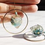 ハーバリウムピアス「Fairy blue」
