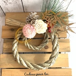 18:00迄のご注文で当日発送【SALE/ラスト1点】謹賀新年の花飾り　お正月しめ縄