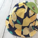 【受注製作】葉っぱに蜜蜂🐝レモン柄チューリップハット＊ベビー帽子＊キッズ帽子