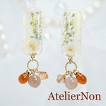 #483フラワーピアス・イヤリング_黄色