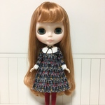 リバティ ピンタック切り替えワンピース（ブライス,リカちゃん）