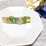 *和装にも*シーグラスの金継ぎバレッタ
