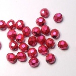 チェコビーズ　ファイヤーポリッシュ８ｍｍ　メタリックピンク　１２個