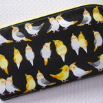 仲良しインコさん　長財布 　L字財布　