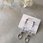 シルバーとクリアのシンプルピアス イヤリング 