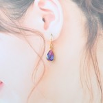 ドロップ（ピンク×パープル）♡ピアス・イヤリング♪【K18・K14GF/14kgf対応】