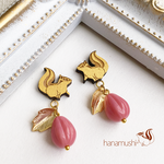 🌸新作🌸小リスとイチジクのピアス/ノンホールピアス