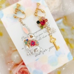おしゃれなうさぎのピアス/イヤリング〜red〜