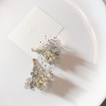 紫陽花 かすみ草 ドライフラワー ブーケ イヤリング