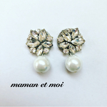 上品♡ビジュー×揺れるパールピアス(イヤリング)