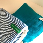 SALE■再販■ふわとろガーゼハンカチ２枚セット■ネイビー*イエロー大判