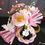 お正月しめ縄　＜華やぎ＞　小　ピンク　★ギャラリーのんの