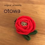 ＊つまみ細工＊ 椿のミニクリップ