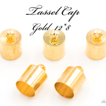 ZG-181【20個】＊タッセルキャップ＊12×8mm【ゴールド】紐留め カツラ ビーズキャップ