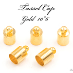 ZG-183【60個】＊タッセルキャップ＊10×6mm【ゴールド】紐留め カツラ ビーズキャップ