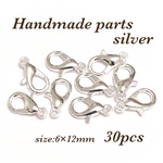 6×12mm 30個☆シルバー☆基礎金具 カニカン