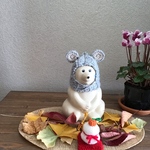 しろくま貯金箱   ねずみ帽