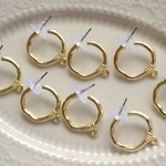 New！8個★ピアス金具　ゴールドカラー　デザインピアス