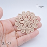 【4枚】モチーフレース　E　刺繍　ゴールド　ラメ糸　ワッペン　手芸　