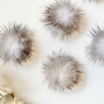 【4pcs gray color】ミンクファーパーツ