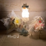 アンティーク調 ホワイト スタンドライト フラワーアレンジ セット