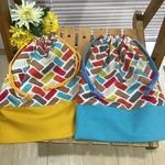 【新】カラフル31×26❤️体操着袋、お着替え袋、持ち手サービス致します