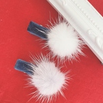 ミンクファーのシンプルヘアクリップ