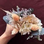 ヘッドドレス　ウェディング　アンティークピンク　ホワイト　ヘアアクセ　アクセサリー　ヘッドパーツ　ドライフラワー　プリザーブドフラワー　結婚式　卒業式　成人式