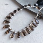 宝石質スモーキークォーツAAA　ペアシェイプ　ファセットカット１２×５×３mm