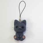 グレーの猫ちゃん（ストラップ）
