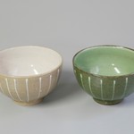 【まり様ご予約品】お茶碗ペア（ヒスイとペールピンク）