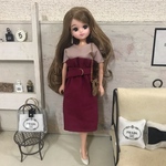 リカちゃん服♡ベルト付きボルドーハイウエストスカート♡単品♡リアルクローズ  