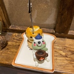 白くまさんのメモスタンド　ベーグル　カフェ