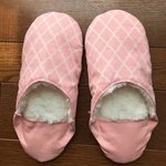 ふわもこバブーシュ　北欧 モロッカン柄 ルームシューズ(ピンク)