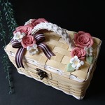 【送料込み】お花のバスケット(クリーム色)