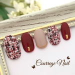 ふわもこツイードネイルチップ♡送料無料　 No.139