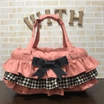 【受注生産】犬 ペット 3way バッグ（ベッド+ドライブベッド+キャリーバッグ） 《ピンク×3段フリル》