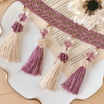 ❁4個set❁importビーズ付2colorタッセル❁パープル×クリーム