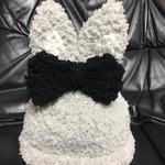 ふんわりもこもこうさぎさん帽子グレー