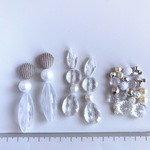 *1点限定* /ビーズ アソート/ ハンドメイド パーツ ビーズ アクリル 素材 ピアス イヤリング トレンド秋冬 おおぶり コーデュロイカボション キラキラ クリア系