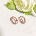 楕円 ノンホールピアス ピンク