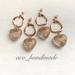 再販💫ꫛꫀꪝ✧‧˚アンティークハートにゴールドフープ✨シンプル ピアス／イヤリング✨