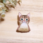 ネコの刺繍ブローチ  〜アビシニアン〜