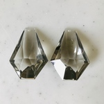 Clear Black Faceted Hexagon Pendant Tops